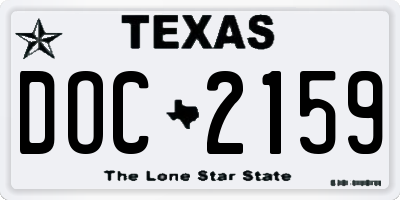 TX license plate DOC2159