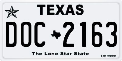 TX license plate DOC2163