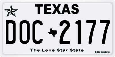 TX license plate DOC2177