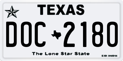 TX license plate DOC2180