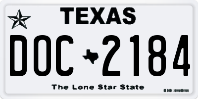 TX license plate DOC2184