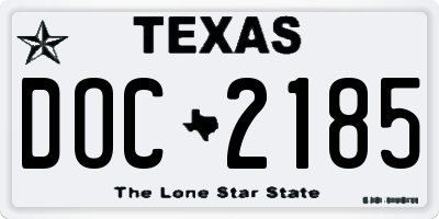 TX license plate DOC2185