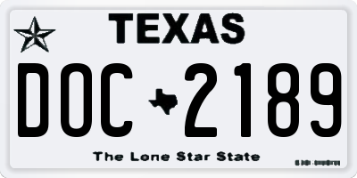 TX license plate DOC2189