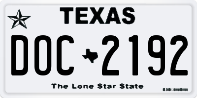 TX license plate DOC2192