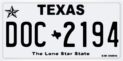 TX license plate DOC2194