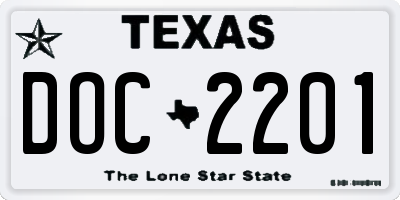 TX license plate DOC2201