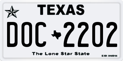 TX license plate DOC2202