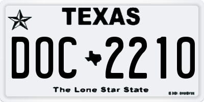 TX license plate DOC2210