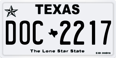 TX license plate DOC2217