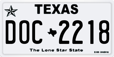 TX license plate DOC2218