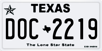 TX license plate DOC2219