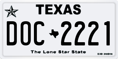 TX license plate DOC2221