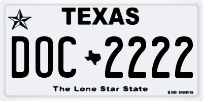 TX license plate DOC2222