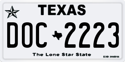 TX license plate DOC2223