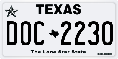 TX license plate DOC2230