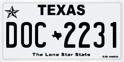 TX license plate DOC2231
