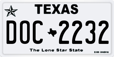 TX license plate DOC2232
