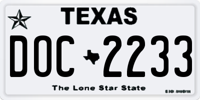 TX license plate DOC2233