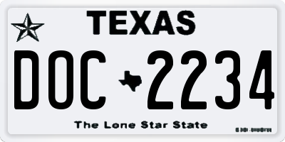TX license plate DOC2234