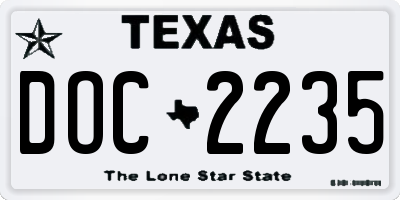 TX license plate DOC2235
