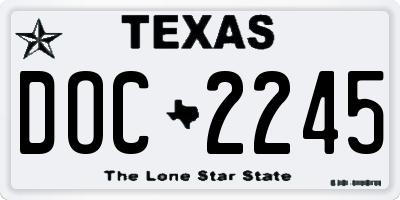 TX license plate DOC2245