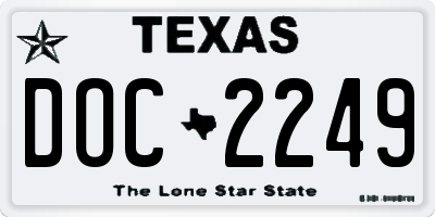 TX license plate DOC2249