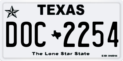 TX license plate DOC2254