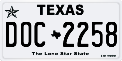 TX license plate DOC2258