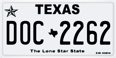 TX license plate DOC2262