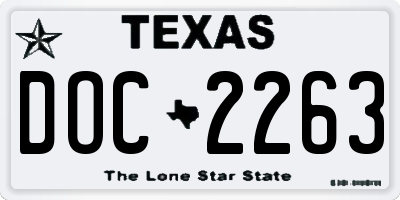 TX license plate DOC2263