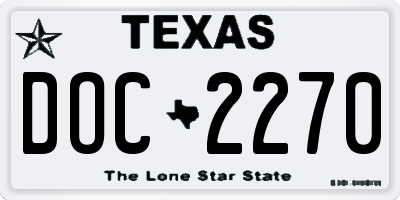 TX license plate DOC2270