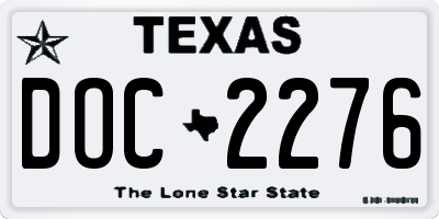 TX license plate DOC2276