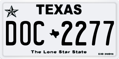 TX license plate DOC2277