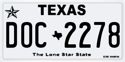 TX license plate DOC2278