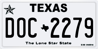 TX license plate DOC2279