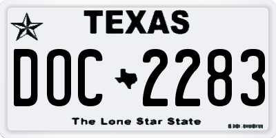 TX license plate DOC2283