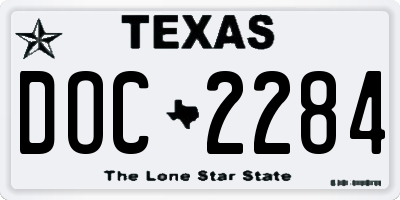 TX license plate DOC2284