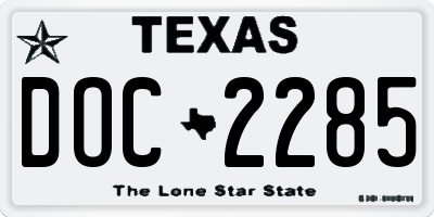 TX license plate DOC2285