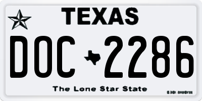 TX license plate DOC2286