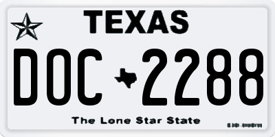 TX license plate DOC2288