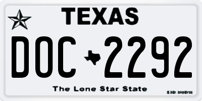 TX license plate DOC2292