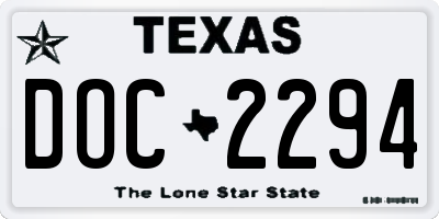 TX license plate DOC2294