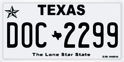 TX license plate DOC2299
