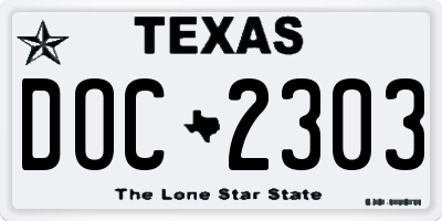 TX license plate DOC2303