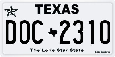TX license plate DOC2310
