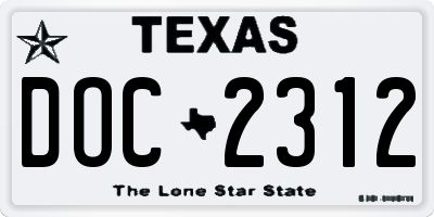 TX license plate DOC2312