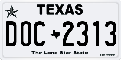 TX license plate DOC2313
