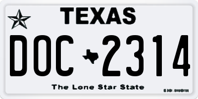 TX license plate DOC2314