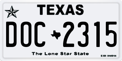 TX license plate DOC2315