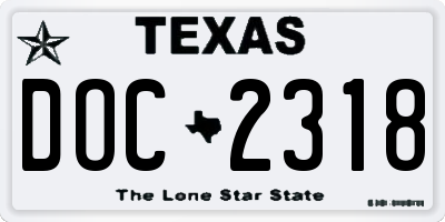 TX license plate DOC2318